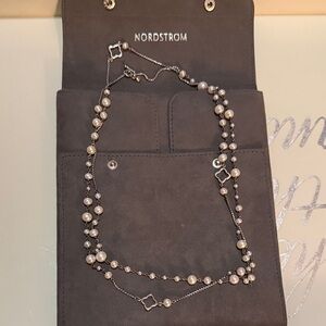 David Yurman Silver Necklace with Pearls